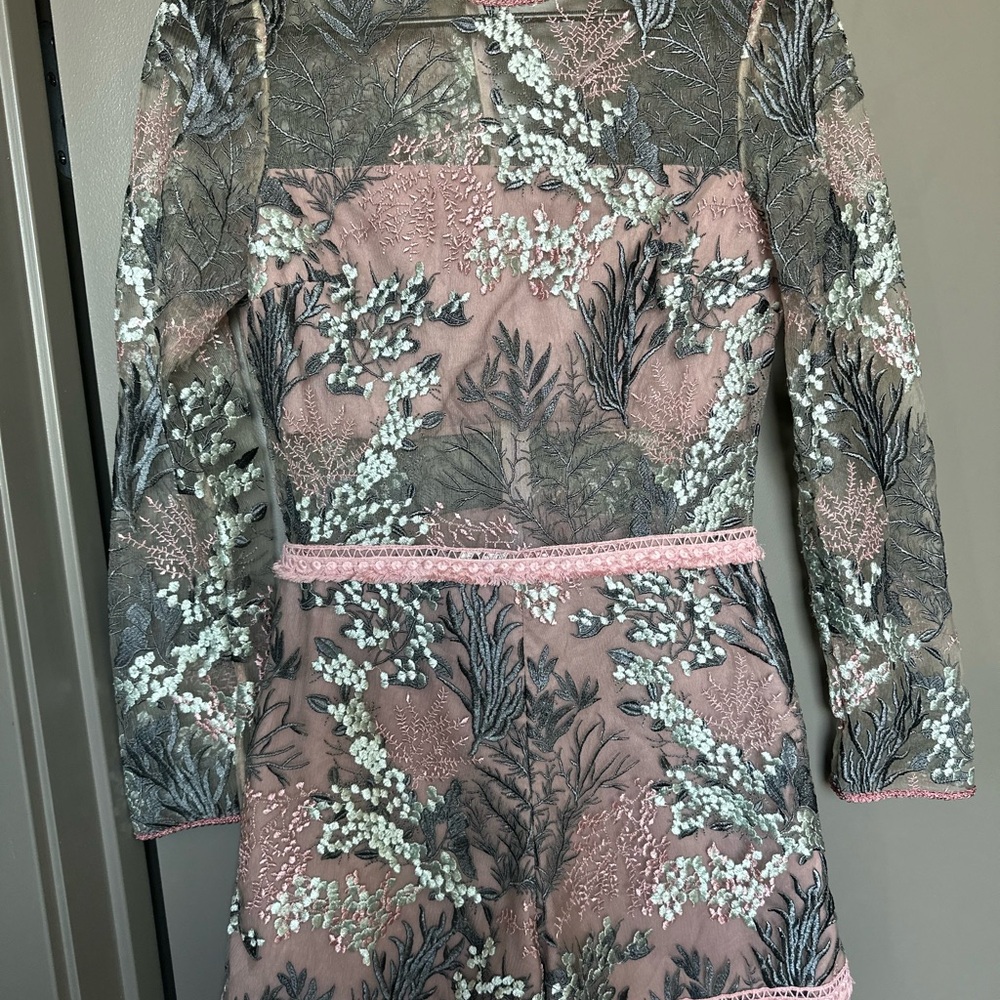 ALEXIS Floral Embroidered Long Sheer Jumper
